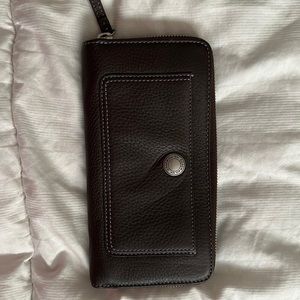 Zipper coach brown wallet